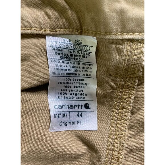 Carhartt Mens Original Fit Work Shorts Size 44 Tan 100% Cotton Durable Casual - Picture 4 of 4